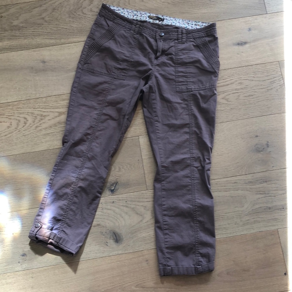 Prana Capris Pants, organic cotton, maroon brown